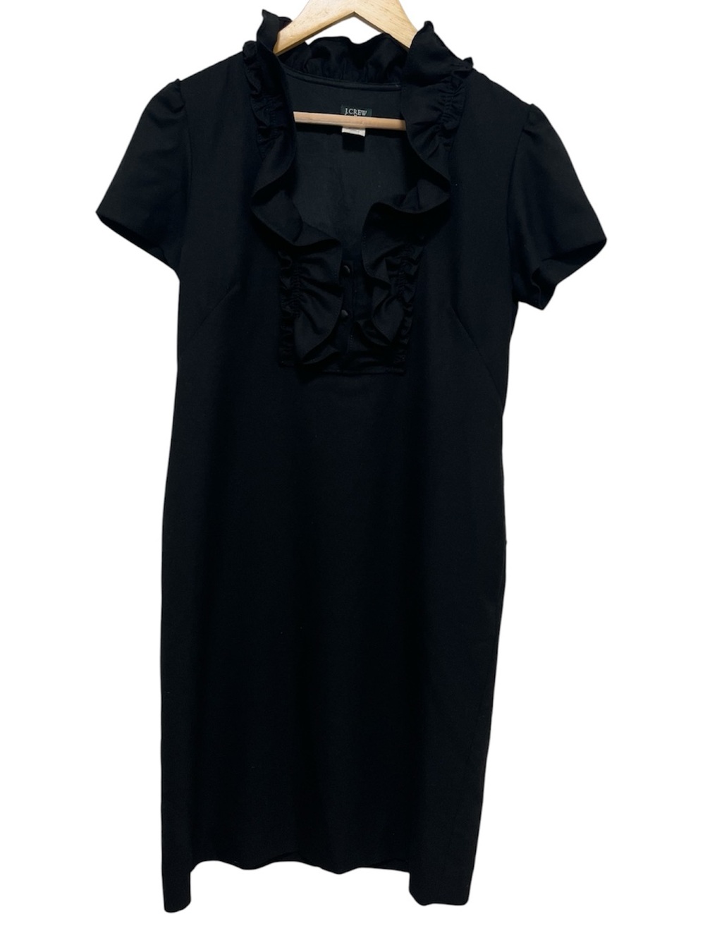J Crew Y2K Wool Blend Career Dress Ruffle Detail Size 2